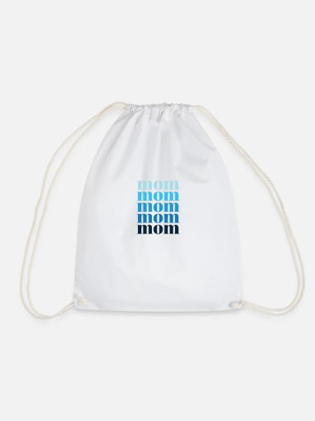 Mom Blue - Drawstring Bag - white