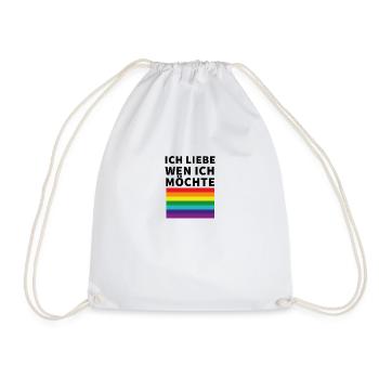 Ich liebe wen ich möchte Pride Flagge - Turnbeutel - Weiß - Vorne