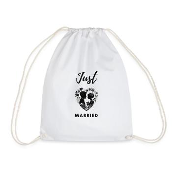 Just Married - Celebrate Your Newly Married Love - Drawstring Bag - white - Front