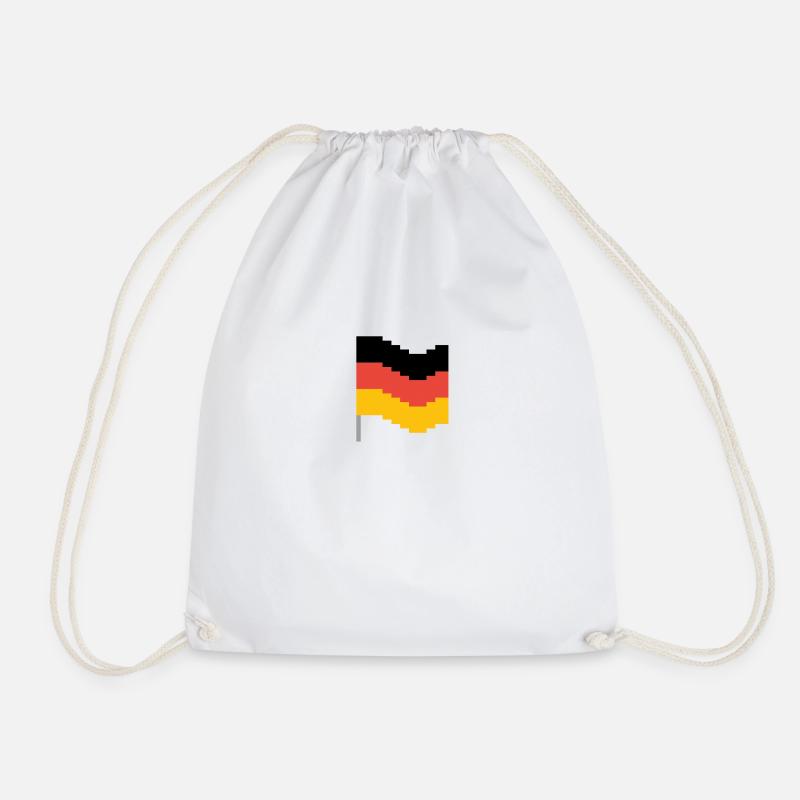 Deutschland Flagge in Pixel Art - Turnbeutel - Weiß