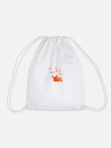ship - Drawstring Bag - white