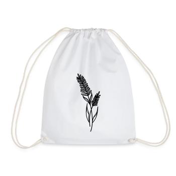 Wilde Blume boho line art - Turnbeutel - Weiß - Vorne