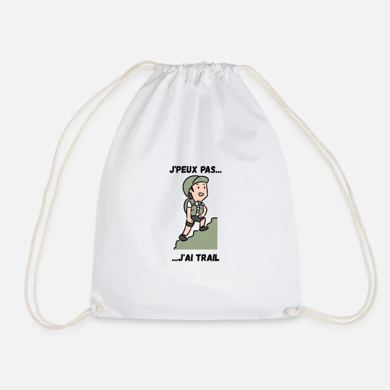 I can't I have Trail - Drawstring Bag - white