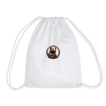 The Bronze Bear - Drawstring Bag - white - Front