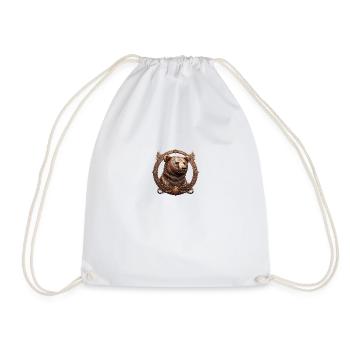 The Bronze Bear - Drawstring Bag - white - Front