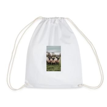 Sheep in meadow - Drawstring Bag - white - Front