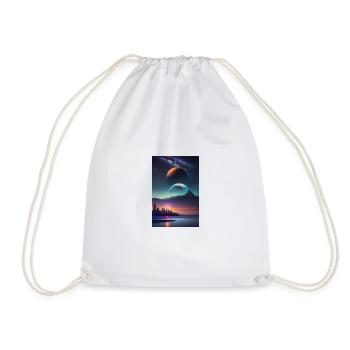 Paysage de New York avec pleine lune futuriste 1 - Sac de sport léger - blanc - Devant