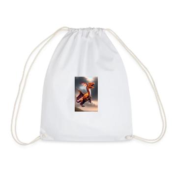 Le dragon vole au-dessus d’un monde fantastique - Sac de sport léger - blanc - Devant
