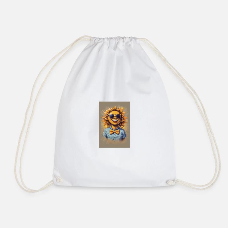 Sunglasses sun - Drawstring Bag - white
