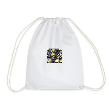 urban street skull#1 - Drawstring Bag - white - Front
