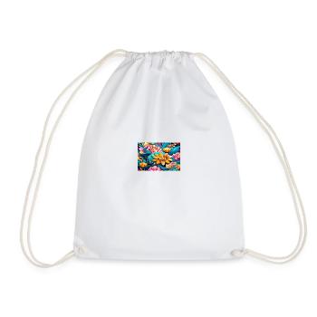 Motif de fleur d’ avec des nénuphars - Sac de sport léger - blanc - Devant