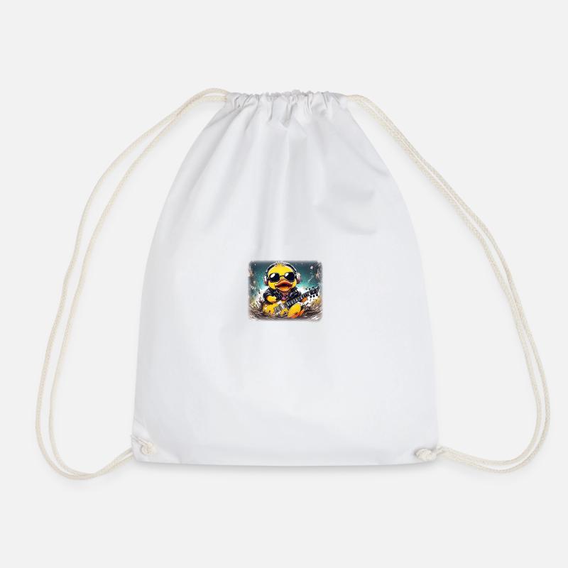 Bernd Rubber Duck Metal - Drawstring Bag - white