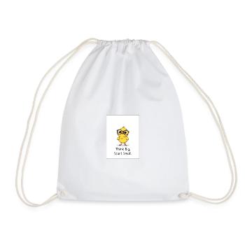 Chick Motif – Think Big Start Small Design! - Drawstring Bag - white - Front