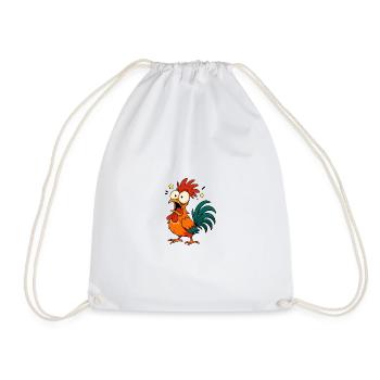 Crazy Rooster - Conception de mèmes de dessin animé de poulet drôle - Sac de sport léger - blanc - Devant