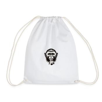 Singe silencieux - Logo - Sac de sport léger - blanc - Devant