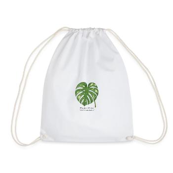 Stylish Plant - Thai Constellation Monstera - Drawstring Bag - white - Front