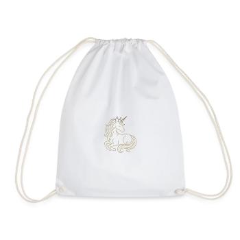 Aurum Cornu - Une noble licorne dorée - Sac de sport léger - blanc - Devant