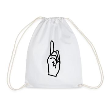 arrow - Drawstring Bag - white - Front