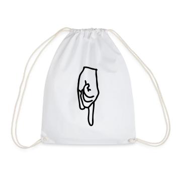 arrow - Drawstring Bag - white - Front
