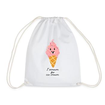 Scream for Ice Cream - Drawstring Bag - white - Front