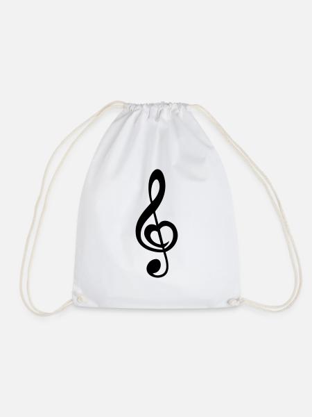 music - Drawstring Bag - white