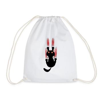 Chat noir enervé - Sac de sport léger - blanc - Devant