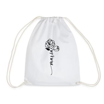 Maria Surname First Name Name Flower - Drawstring Bag - white - Front