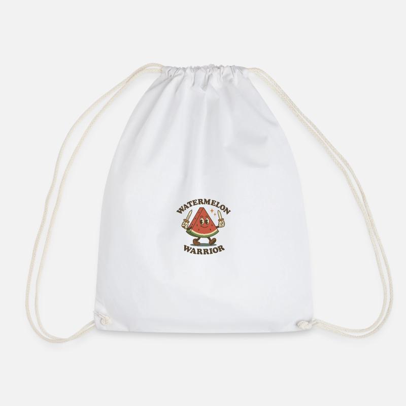 Watermelon Warrior - Drawstring Bag - white