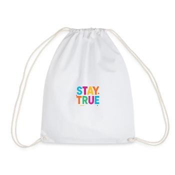 Stay True Bunte Typografie - Turnbeutel - Weiß - Vorne