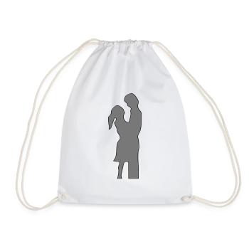Liebe Paar Silhouette Valentinstag Geschenk Idee - Turnbeutel - Weiß - Vorne