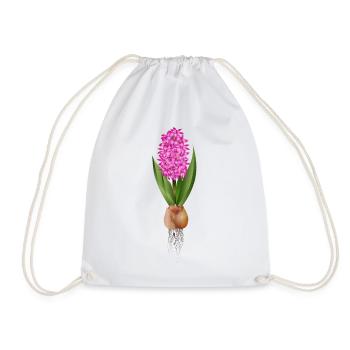 Jacinthe rouge – fleurs fortes avec bulbe - Sac de sport léger - blanc - Devant