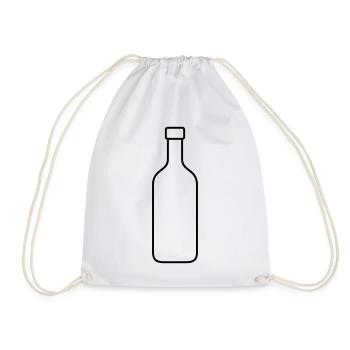 Flasche - Turnbeutel - Weiß - Vorne