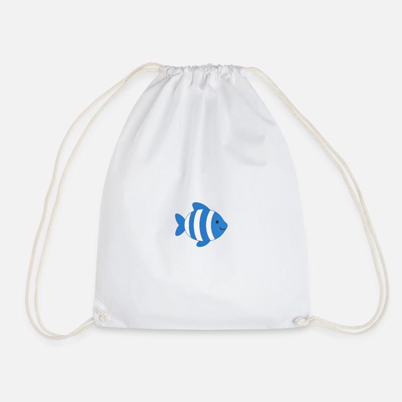 Poisson rayé - Sac de sport léger - blanc