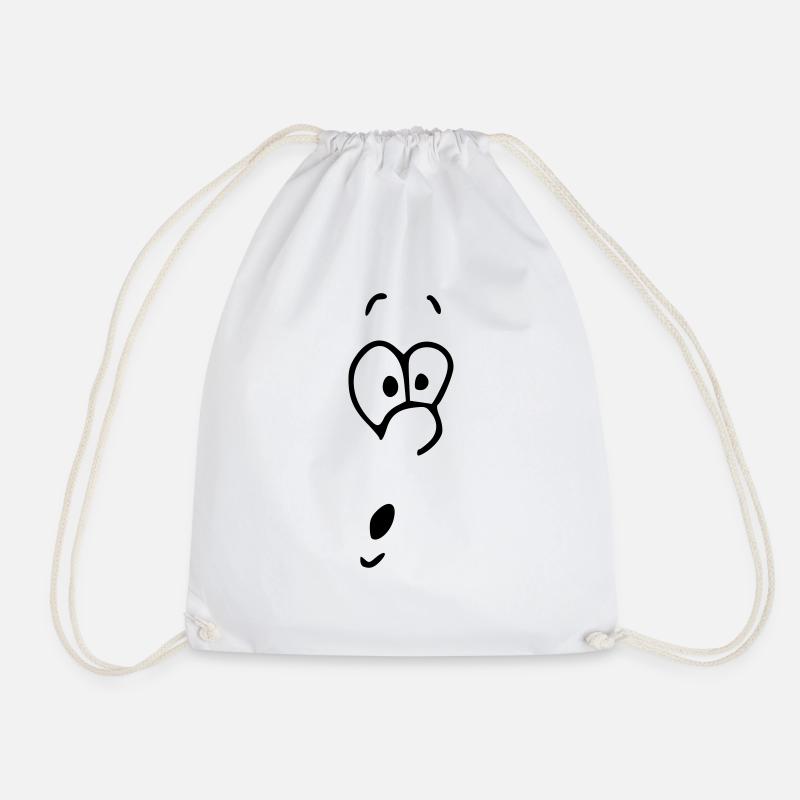 Emoji surprises sketch black - Drawstring Bag - white
