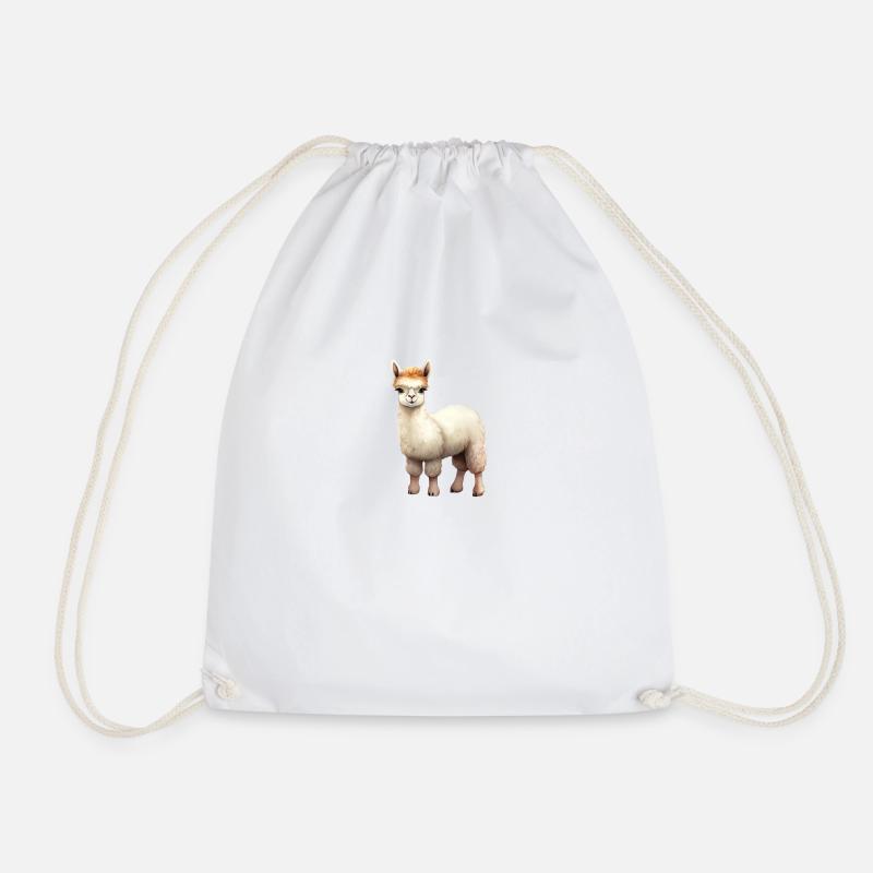 Cute Llama Class Design Class Animal Llama - Drawstring Bag - white