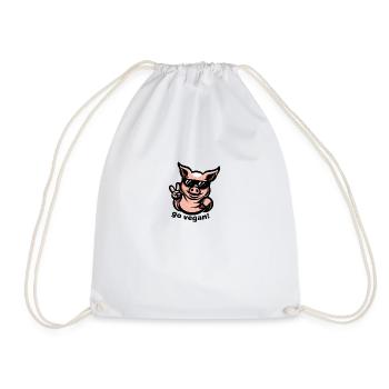 Cochon très mignon « devenez végétalien! » Paix - Sac de sport léger - blanc - Devant