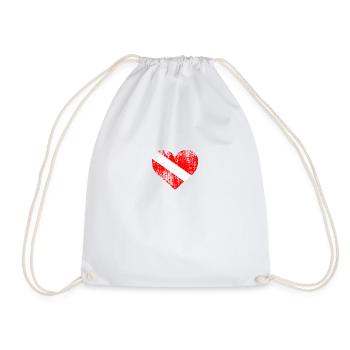 Drapeau de plongée Coeur Used Look - Sac de sport léger - blanc - Devant