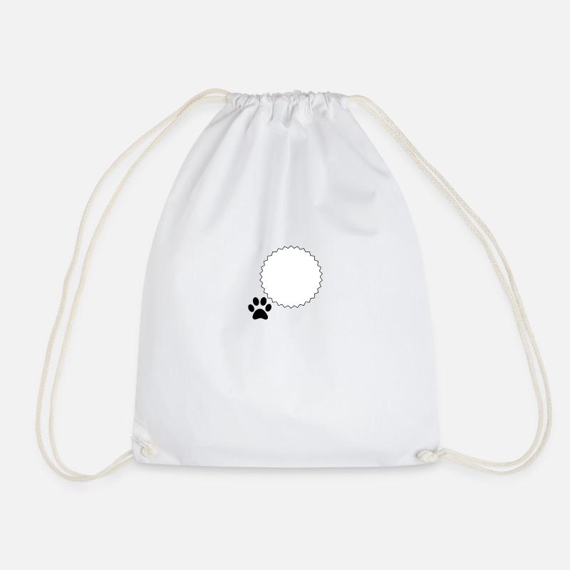 Template Sun Frame Paw Print Design - Drawstring Bag - white