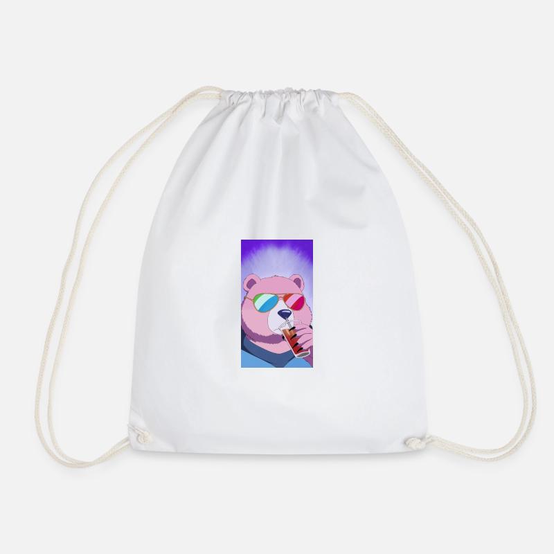 Anime Bear - Drawstring Bag - white