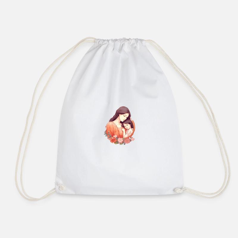 Gentle hug - Drawstring Bag - white