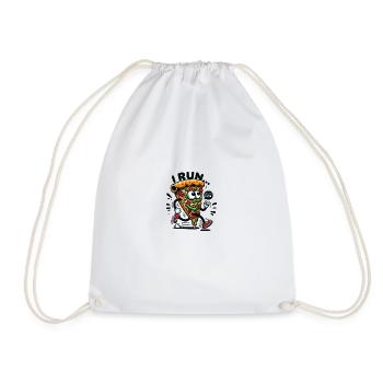 I run when I see Pizza - Drawstring Bag - white - Front