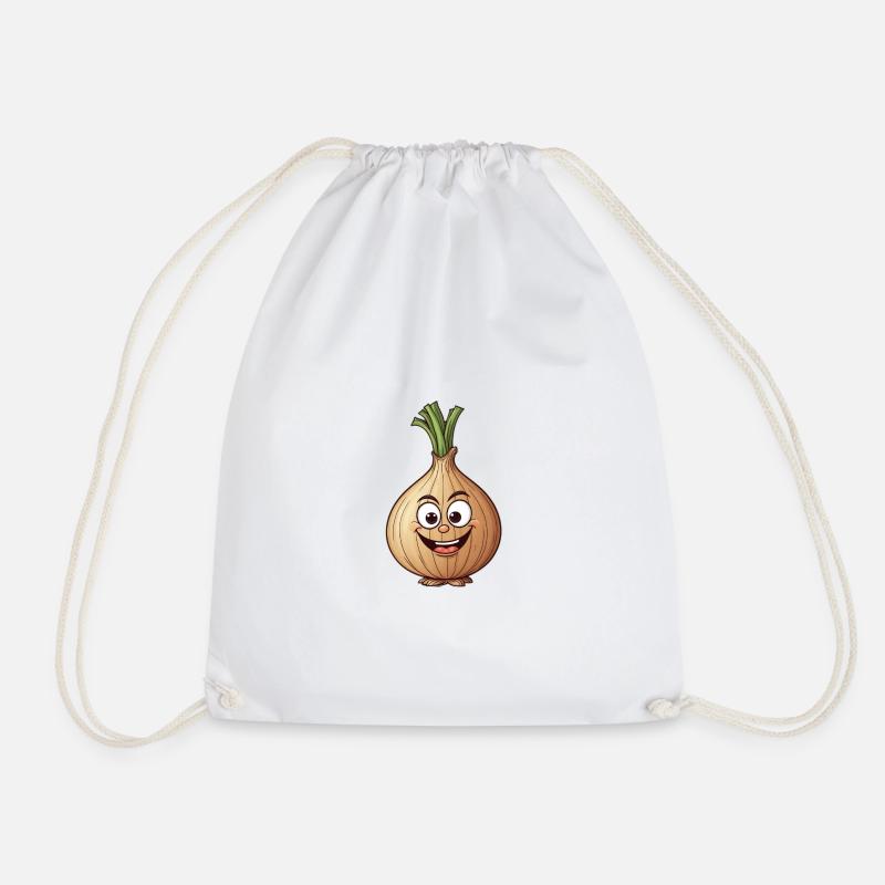 Cartoon onion perfect gift - Drawstring Bag - white