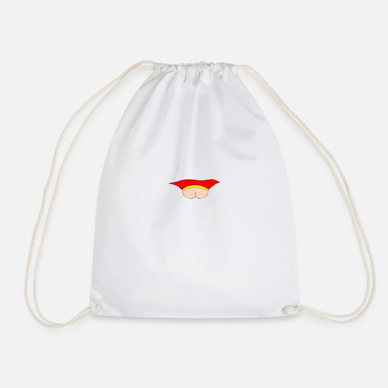 Flying Bum (face on) - no text - Drawstring Bag - white