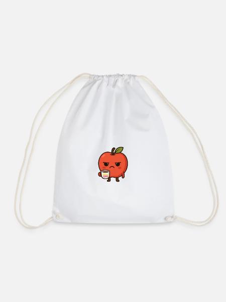 Grumpy Kawaii Apple - Funny Not My Problem Meme - Turnbeutel - Weiß