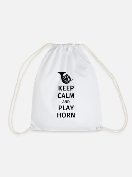 keep calm and play horn - Turnbeutel - Weiß