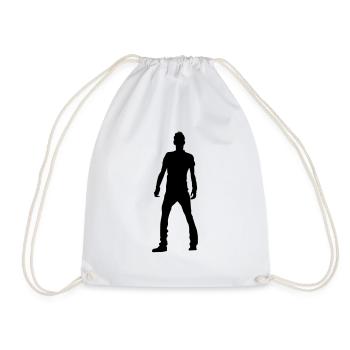 Mann Körper Silhouette Vektor-Design - Turnbeutel - Weiß - Vorne