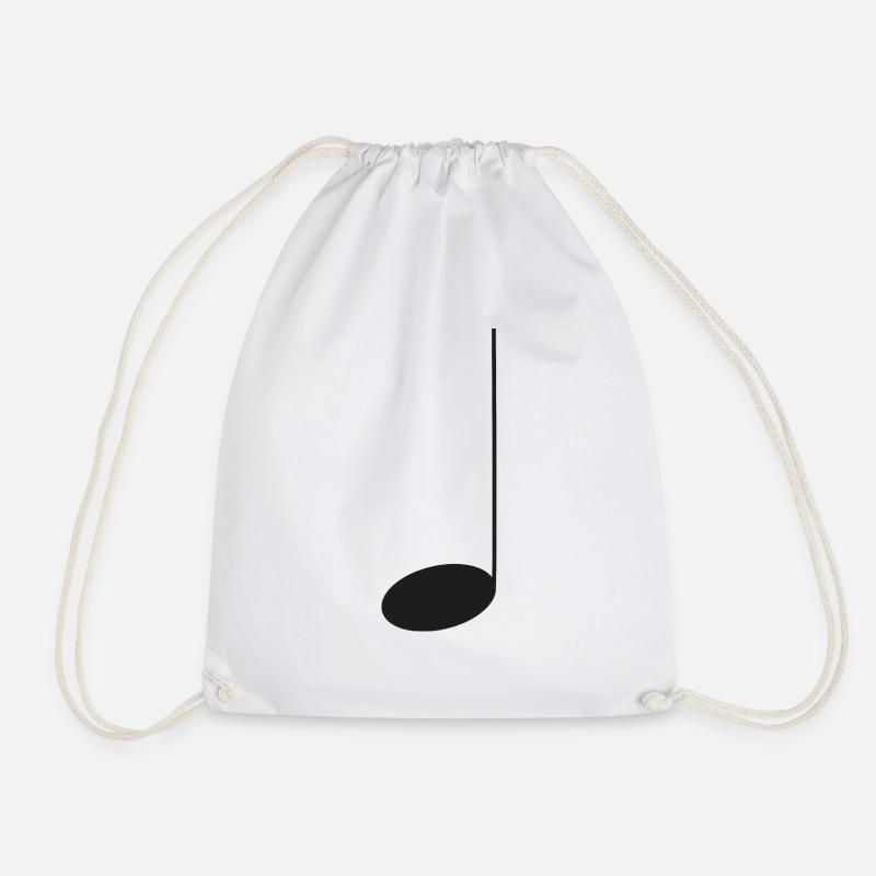 Musical note simple / black - Drawstring Bag - white