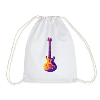 Guitar Plucked Instrument Guitarist Musical Instrument - Drawstring Bag - white - Front