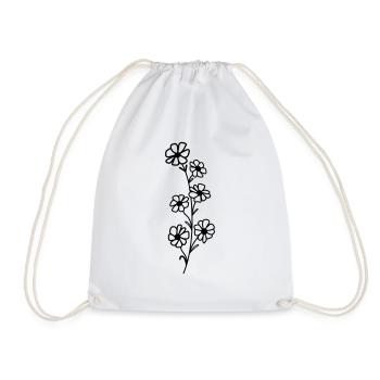 flower - Drawstring Bag - white - Front