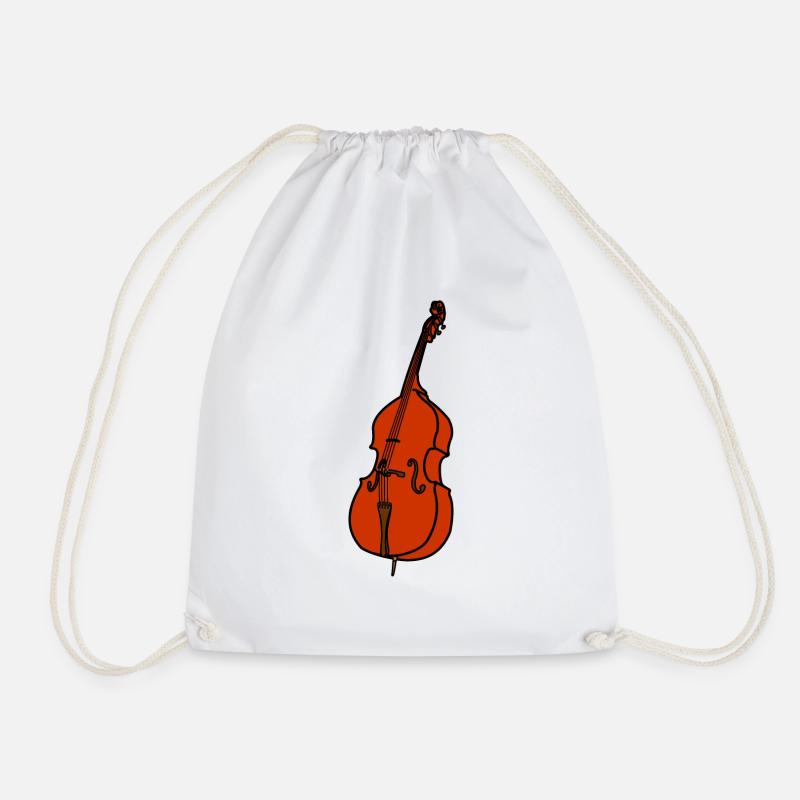 Double bass - Drawstring Bag - white